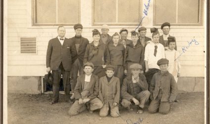 Mr. A. J. Stoops and the 8th Grade Class in about 1916-17